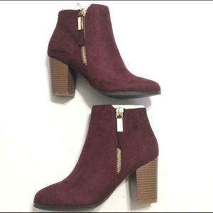 Burgundy ankle bootie
